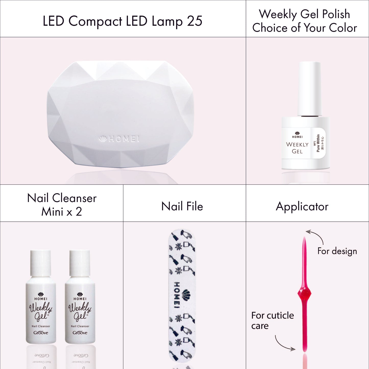 HOMEI Compact LED Lamp 25 Gel Starter Kit