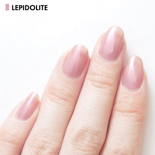 Nail cover hardener nail care polish with rare goddess pink color from a gemstone "Lepidolite". Branded by HOMEI Weekly Gel. Free from 12 harsh ingredients so we name this 12FREE.