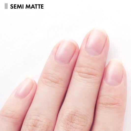 Nail cover hardener nail care polish with unisex color "Semi Matte". Branded by HOMEI Weekly Gel. Free from 12 harsh ingredients so we name this 12FREE.