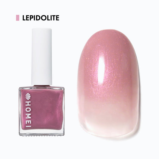 Nail cover hardener nail care polish with rare goddess pink color from a gemstone "Lepidolite". Branded by HOMEI Weekly Gel. Free from 12 harsh ingredients so we name this 12FREE.