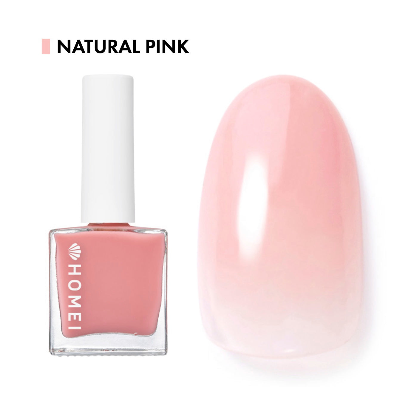 Nail cover hardener nail care polish with naturally healthy color "Natural Pink". Branded by HOMEI Weekly Gel. Free from 12 harsh ingredients so we name this 12FREE.