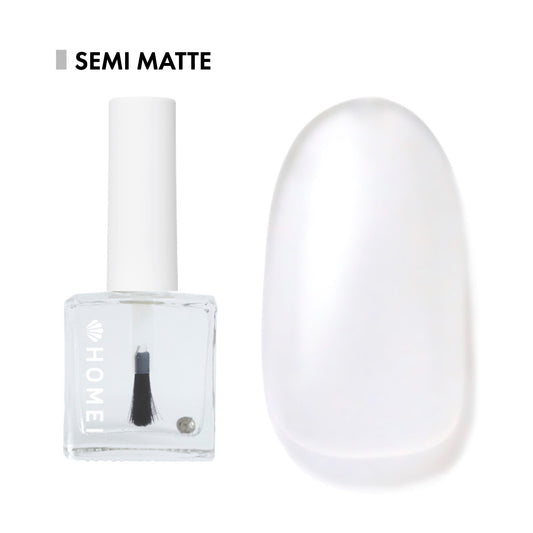 Nail cover hardener nail care polish with unisex color "Semi Matte". Branded by HOMEI Weekly Gel. Free from 12 harsh ingredients so we name this 12FREE.