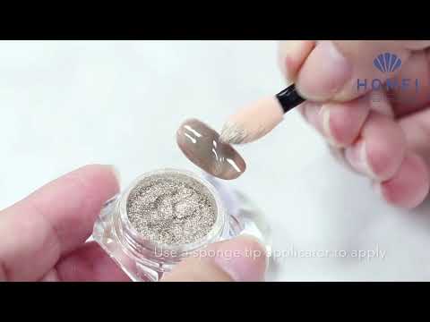 How to video for HOMEI Weekly Gel Mirror Nails with Mirror Powder and Mirror Gel.
