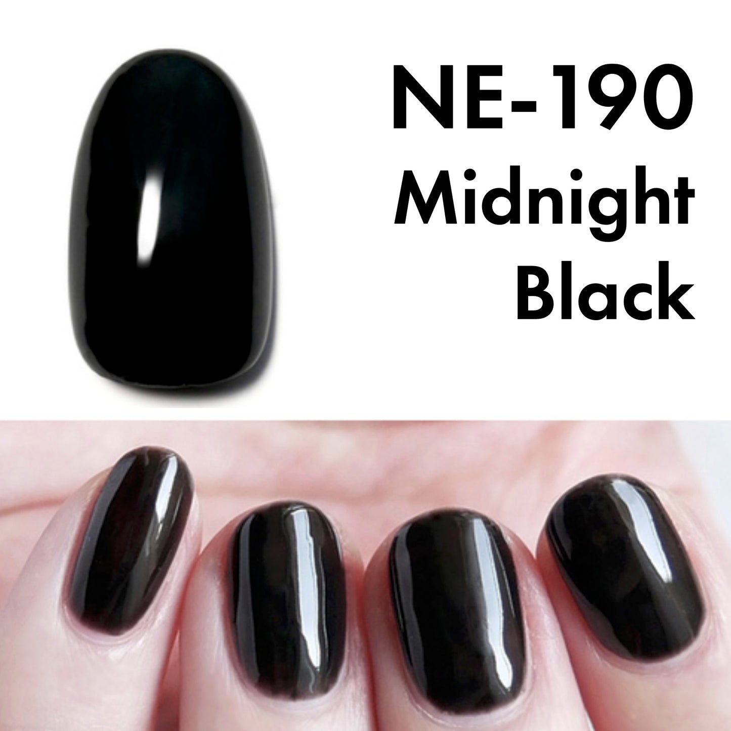 Gel Polish NE-190 "Midnight Black"