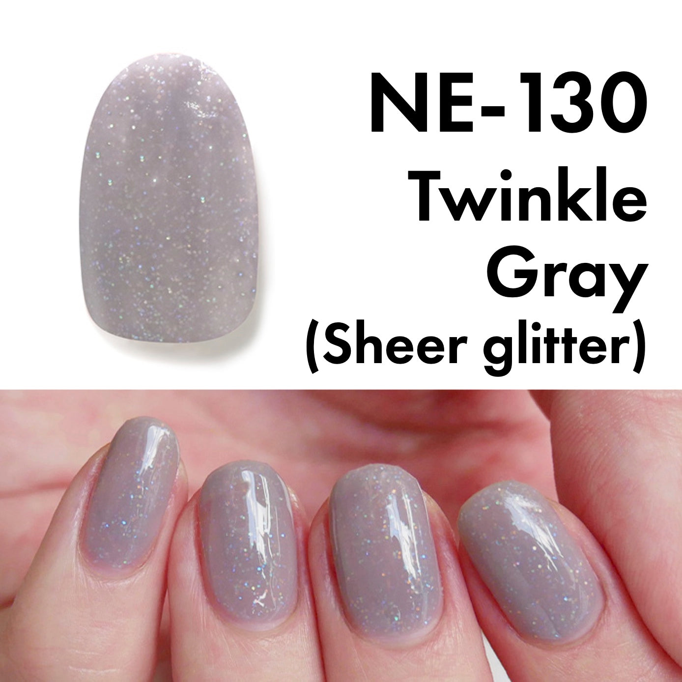 Gel Polish NE-130 "Twinkle Gray"