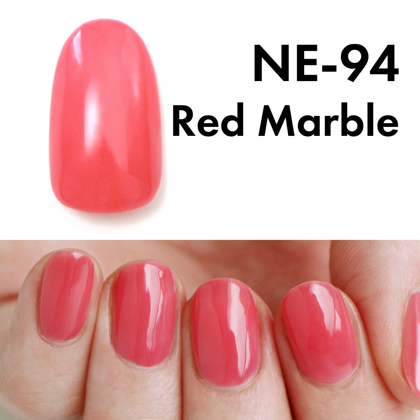 Gel Polish NE-94 "Red Marble"